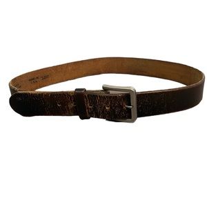 Vintage Men’s Oil-Tanned Top Grain Cowhide distressed leather brown belt size 34